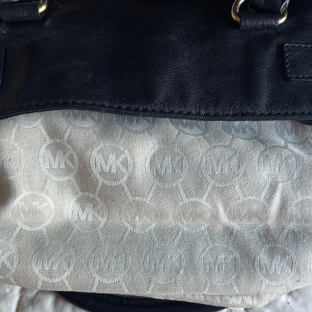 Michael Kors Black Satchel with Gold Accents